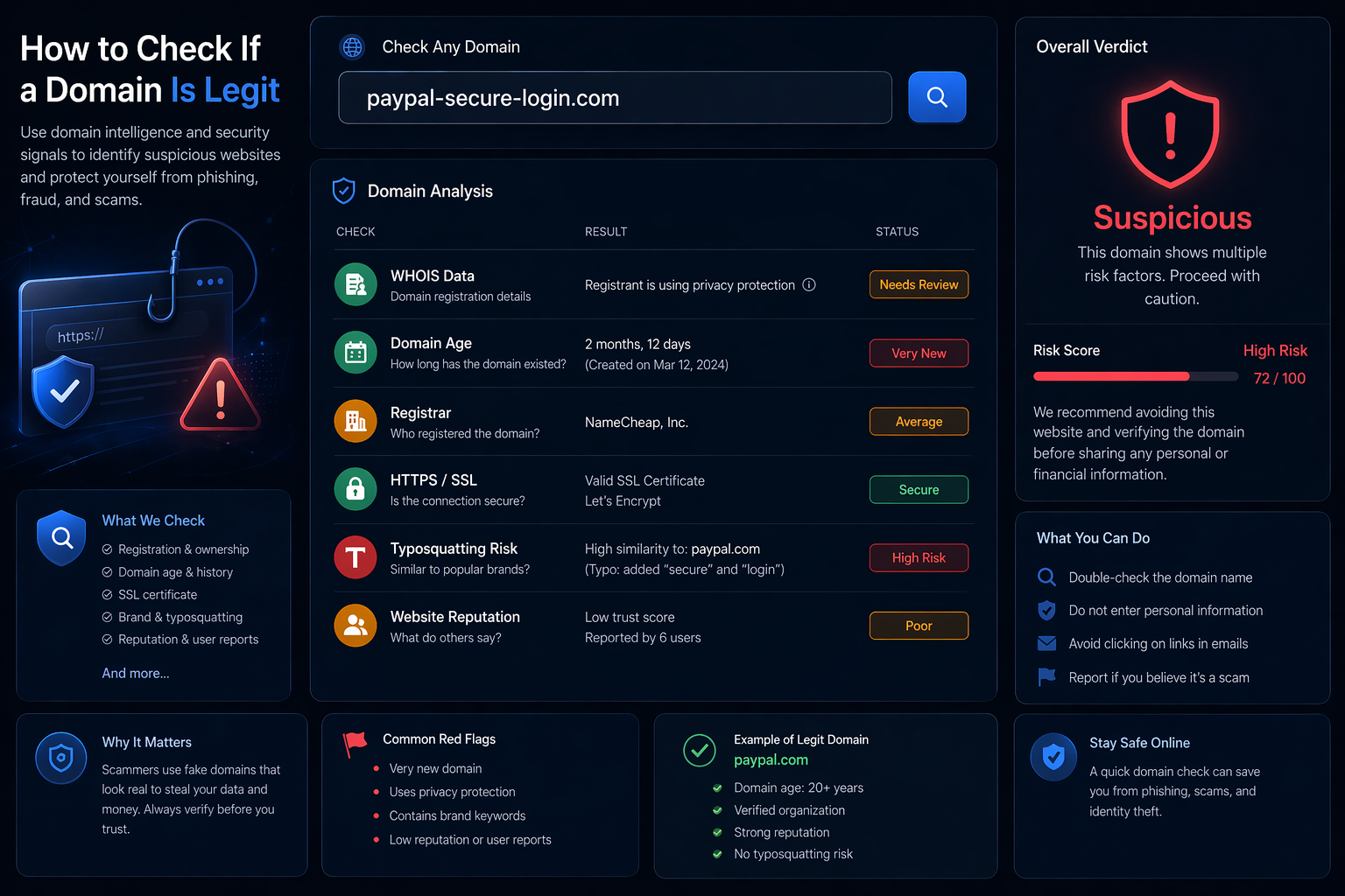 Check if a domain is legit
