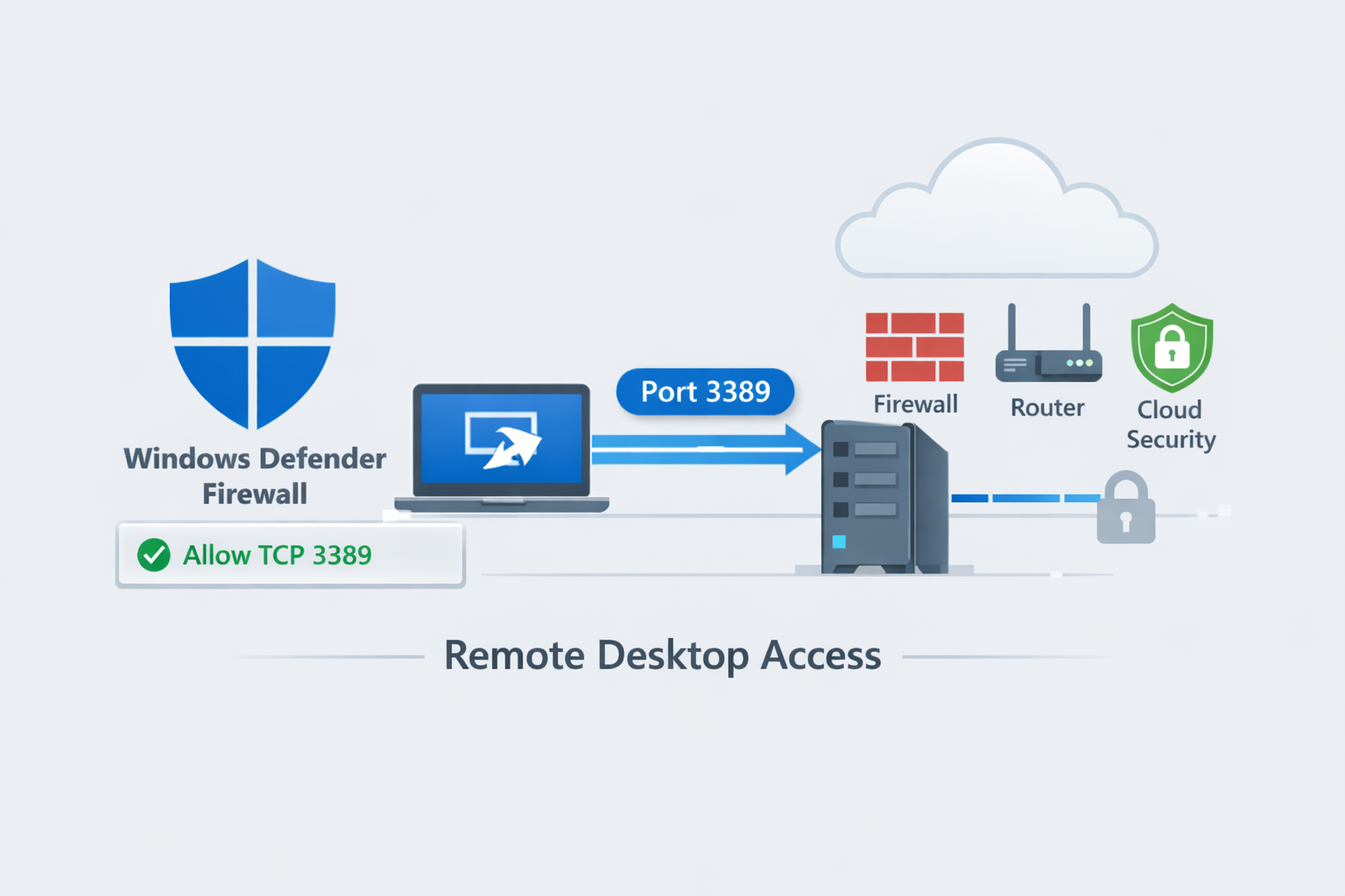 Open Port 3389 Remote Desktop