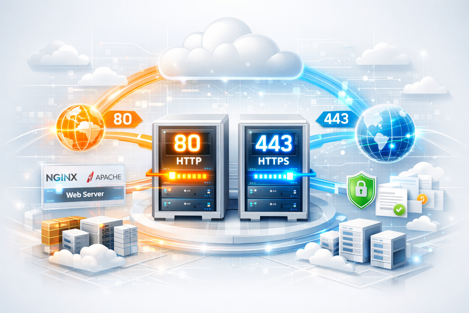 Open port 80 and 443 web server