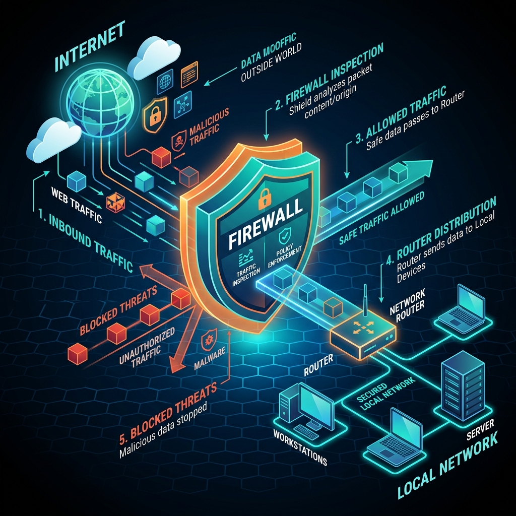 What is a firewall network security diagram